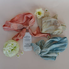 Load image into Gallery viewer, Botanically Ice Dyed Silk Ribbon Scarves - Assorted Colors