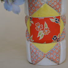 Load image into Gallery viewer, Limited Edition: Heirloom Quilted Ceramic Vase with Flowers