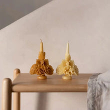 Load image into Gallery viewer, Handmade Beeswax Floral Oaxaca Taper Candle - Lrg