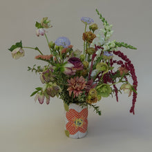 Load image into Gallery viewer, Limited Edition: Heirloom Quilted Ceramic Vase with Flowers