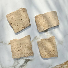 Load image into Gallery viewer, Raw Edge Travertine Coasters, Set of 4