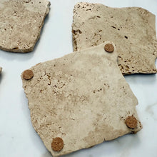 Load image into Gallery viewer, Raw Edge Travertine Coasters, Set of 4