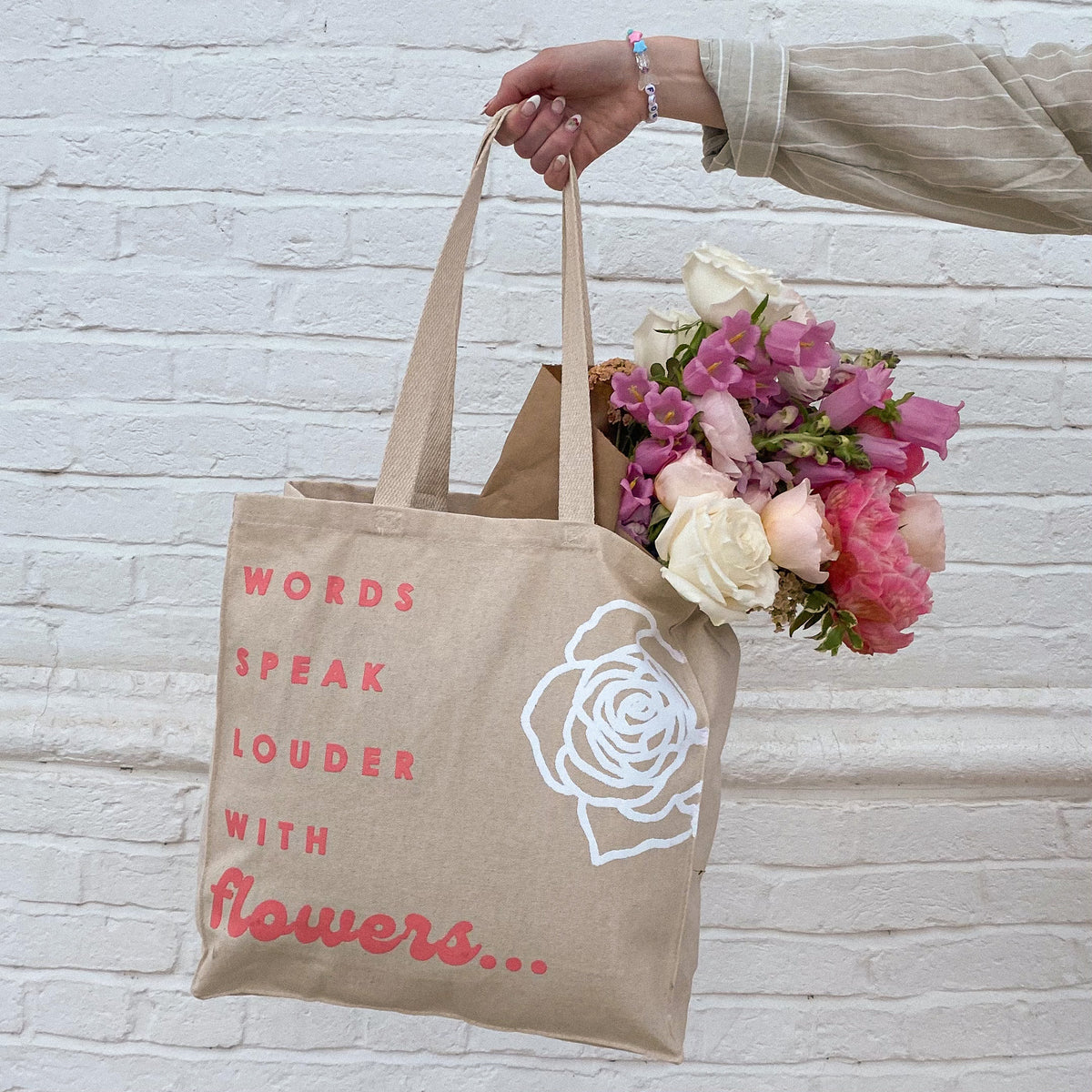 Pink Floral Shopping Bags 