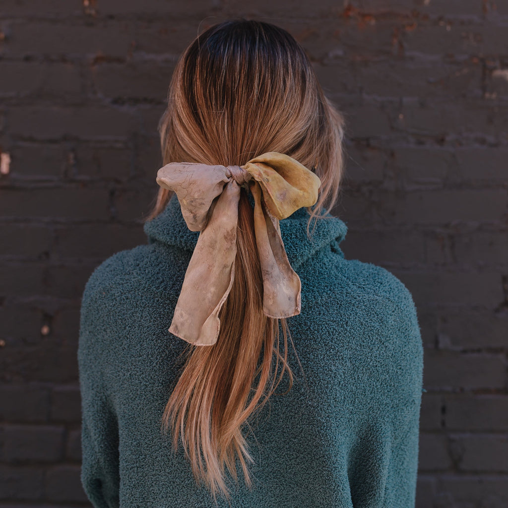 Botanically Ice Dyed Silk Ribbon Scarves - Assorted Colors