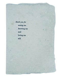 Seeing, Knowing, and Loving Card