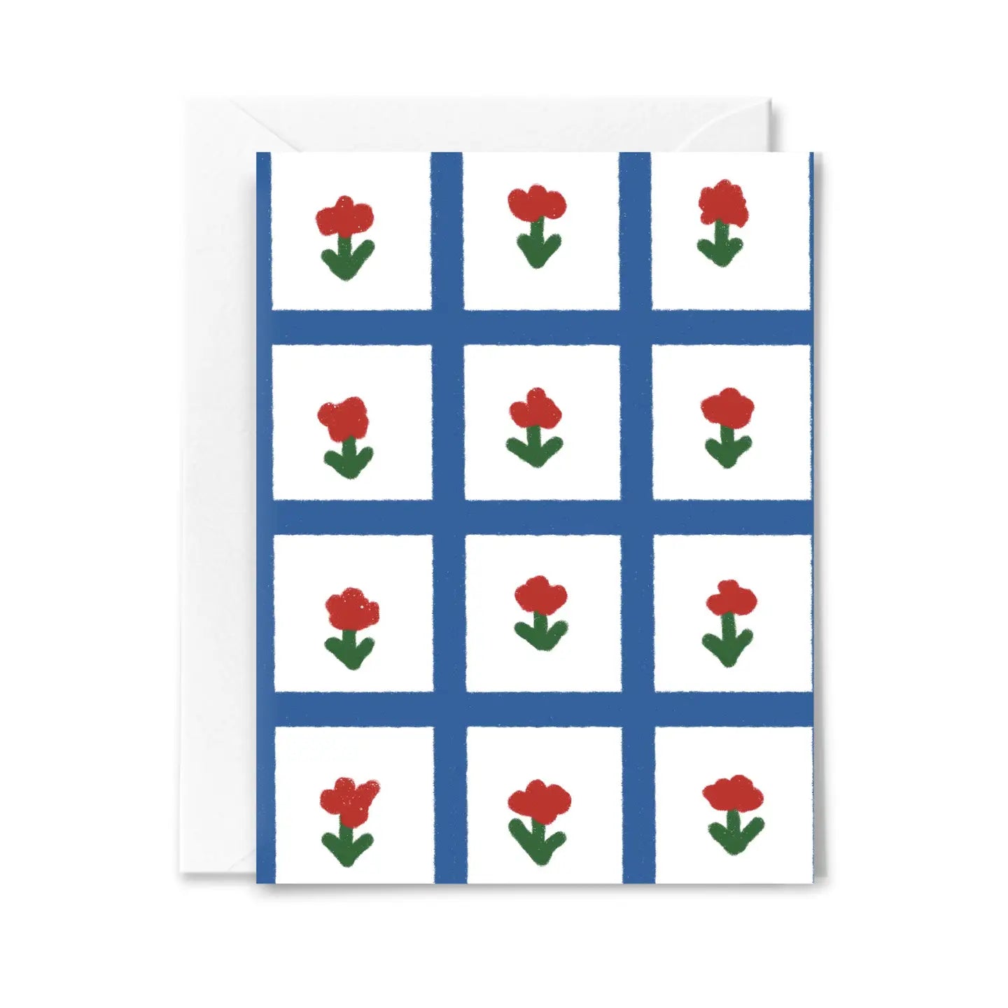 Floral Gingham - Greeting Card
