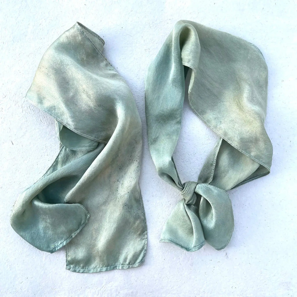 Botanically Ice Dyed Silk Ribbon Scarves - Assorted Colors