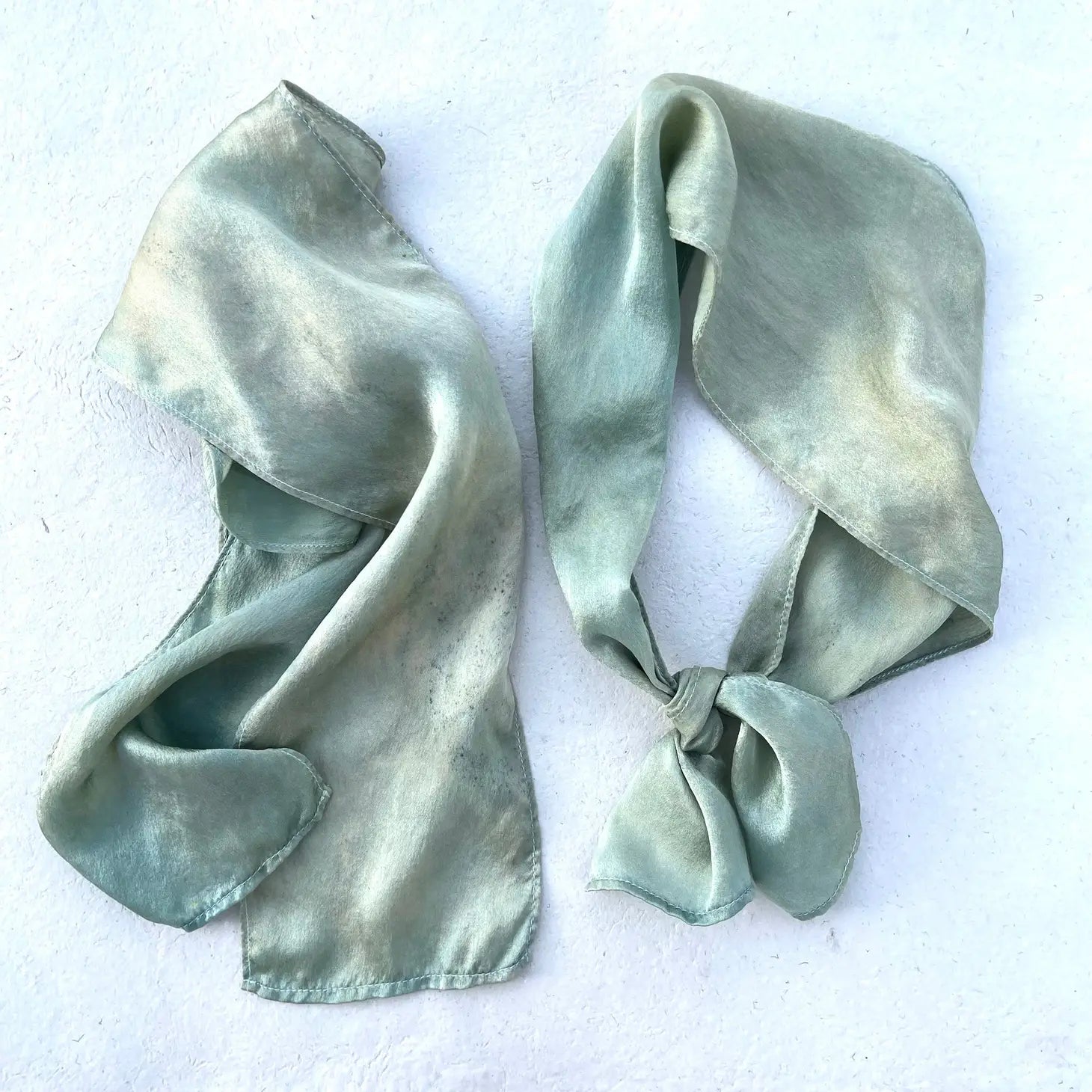 Botanically Ice Dyed Silk Ribbon Scarves - Assorted Colors