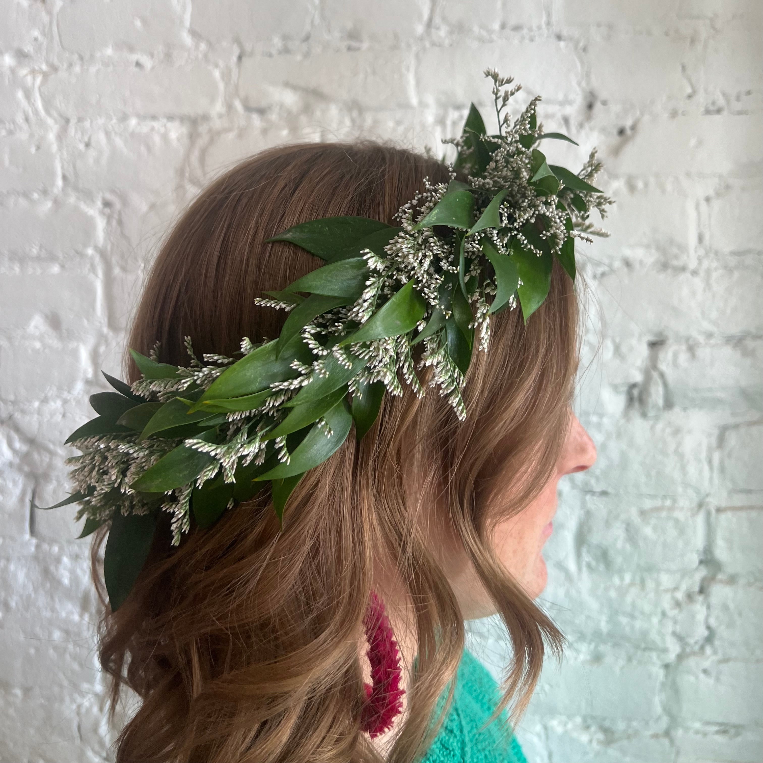 Green deals flower crown