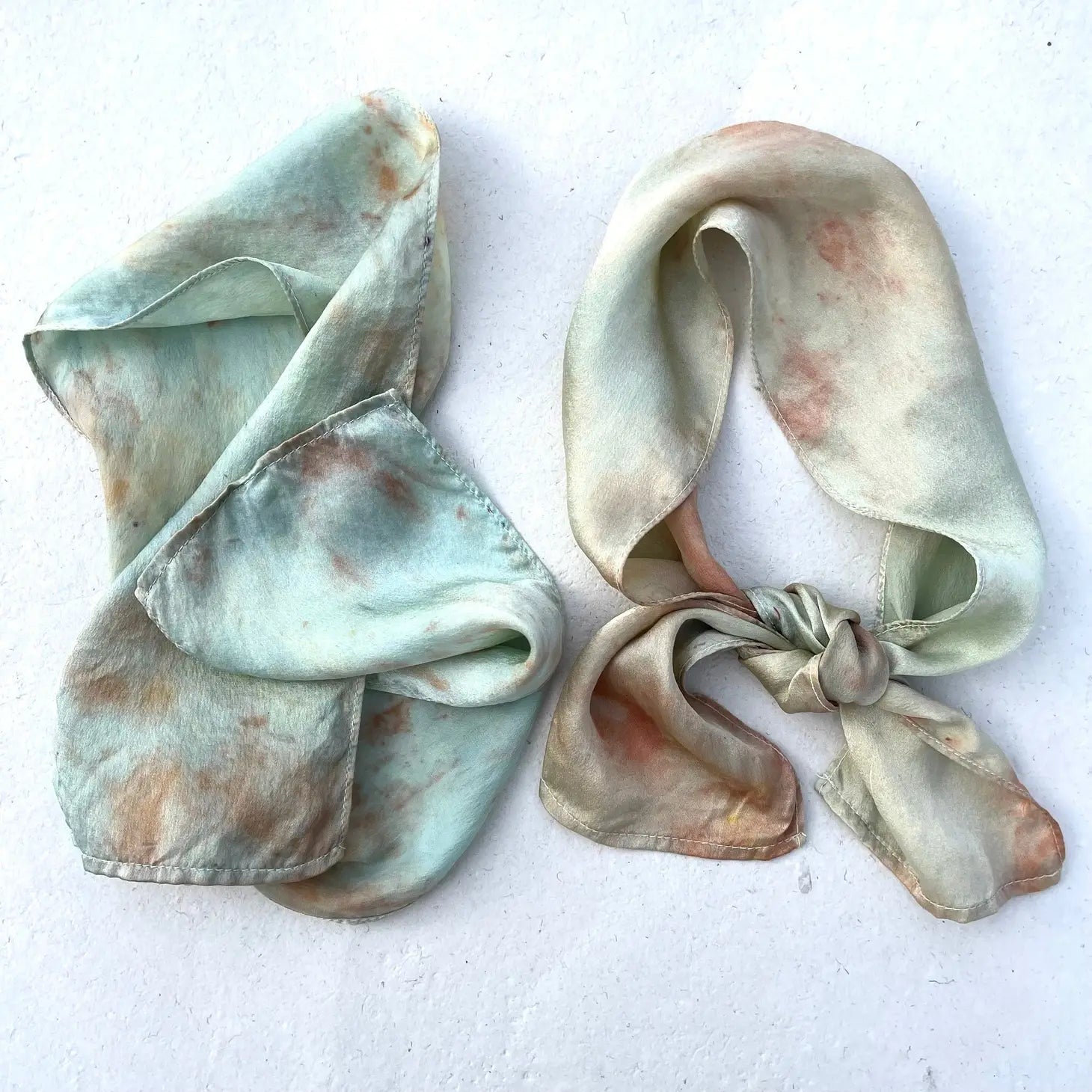 Botanically Ice Dyed Silk Ribbon Scarves - Assorted Colors