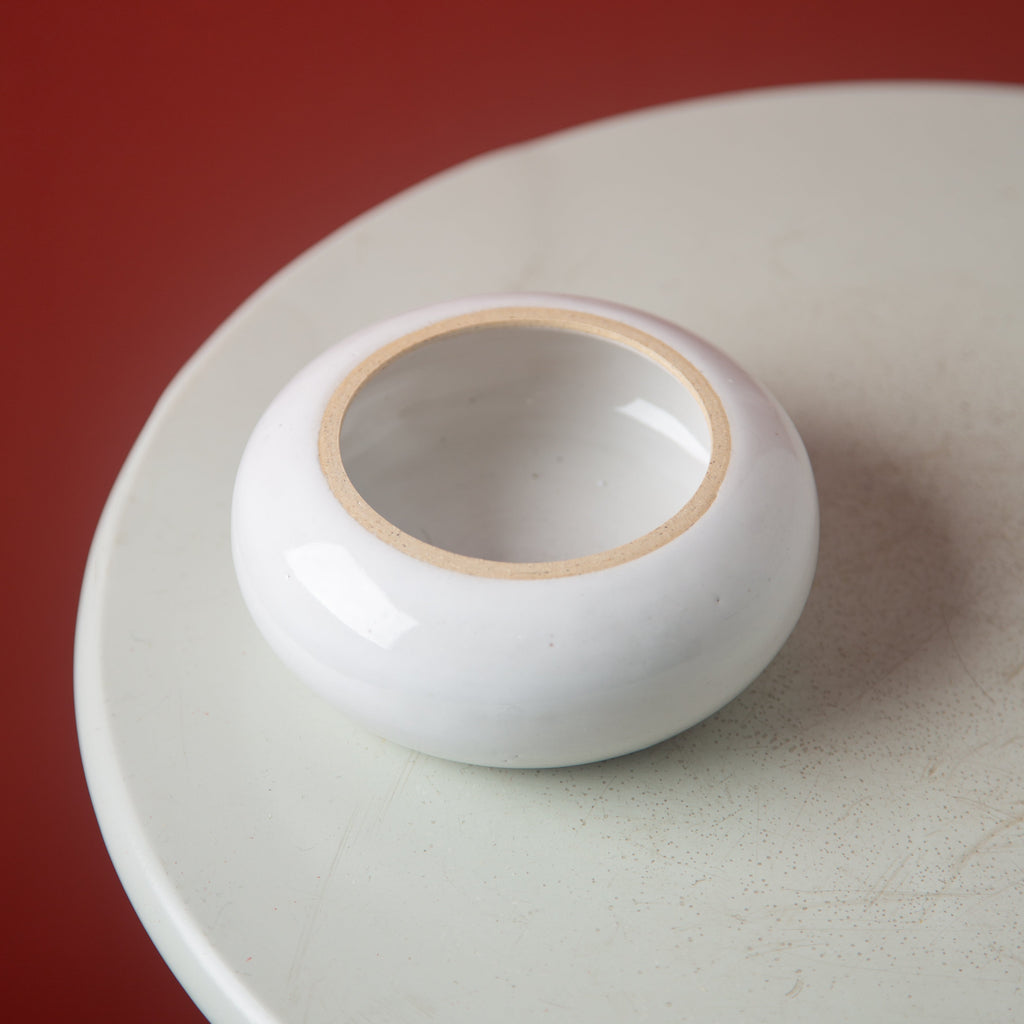 White ceramic ikebana bowl 