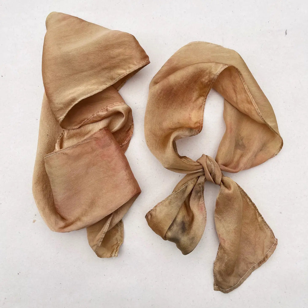 Botanically Ice Dyed Silk Ribbon Scarves - Assorted Colors