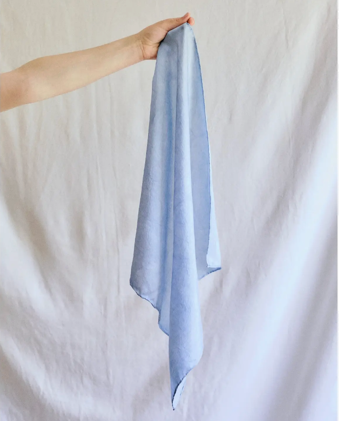 Silk Scarf Bandana, Botanically Ice Dyed