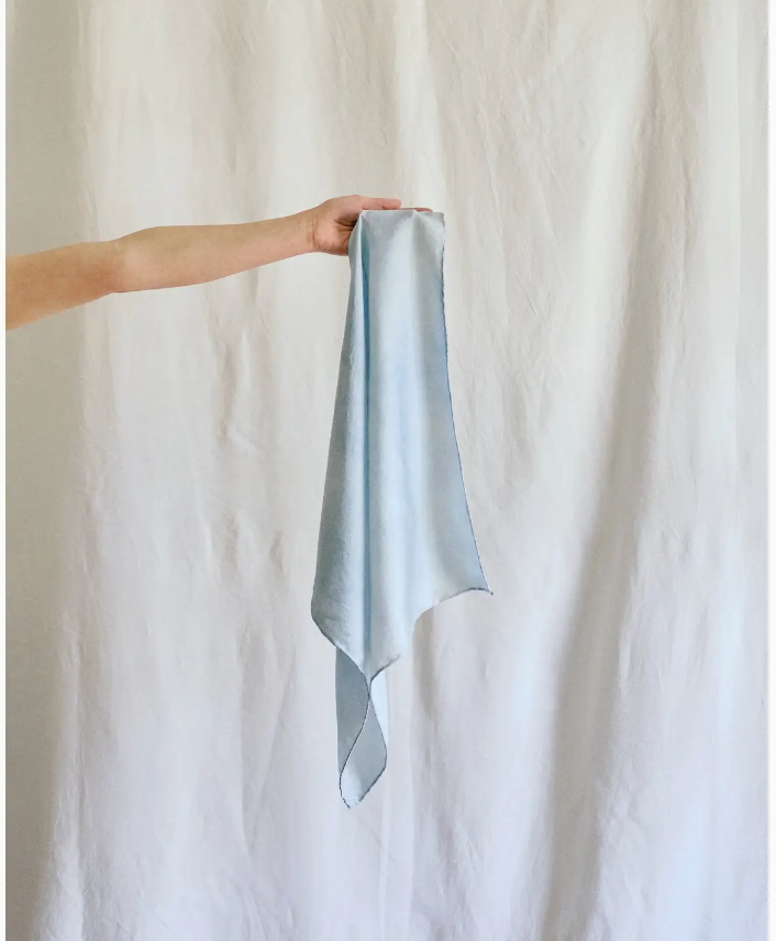 Silk Scarf Bandana, Botanically Ice Dyed
