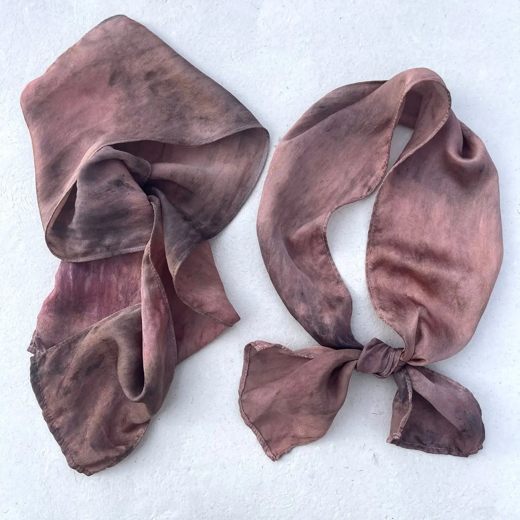 Botanically Ice Dyed Silk Ribbon Scarves - Assorted Colors