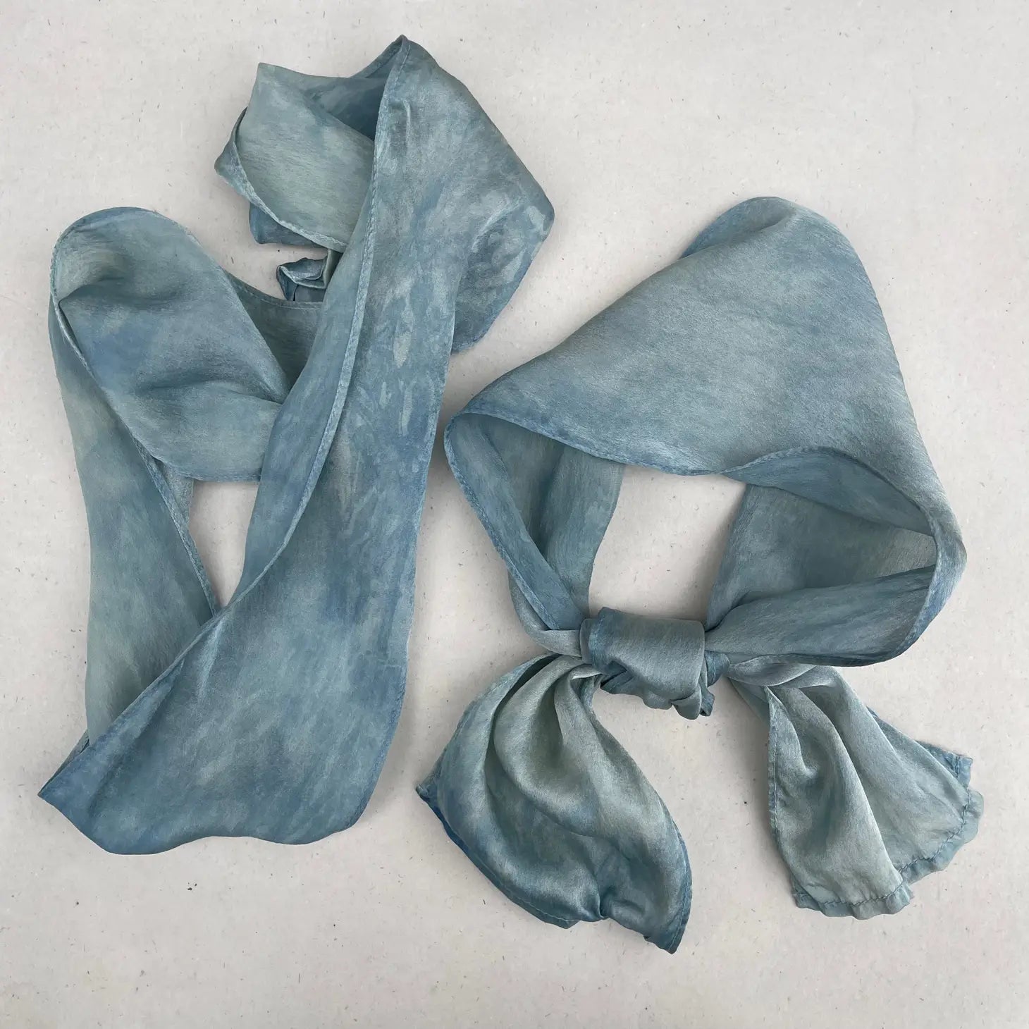Botanically Ice Dyed Silk Ribbon Scarves - Assorted Colors