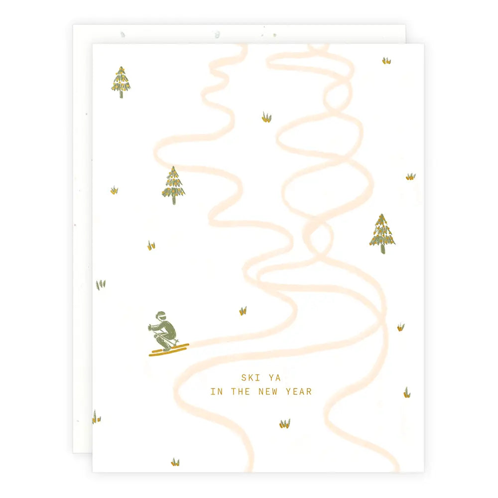 Ski Ya In The New Year - Greeting Card