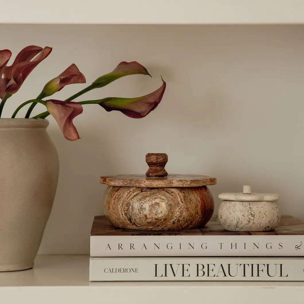 Rust Travertine Trinket Box
