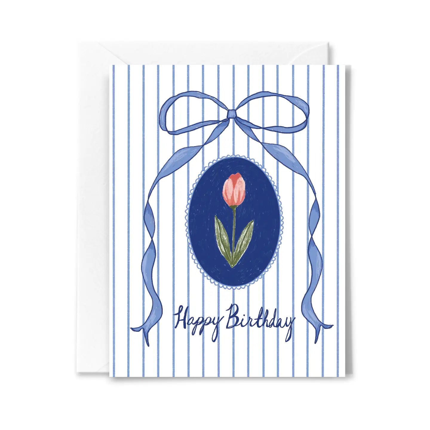 Bow & Tulip Birthday Card