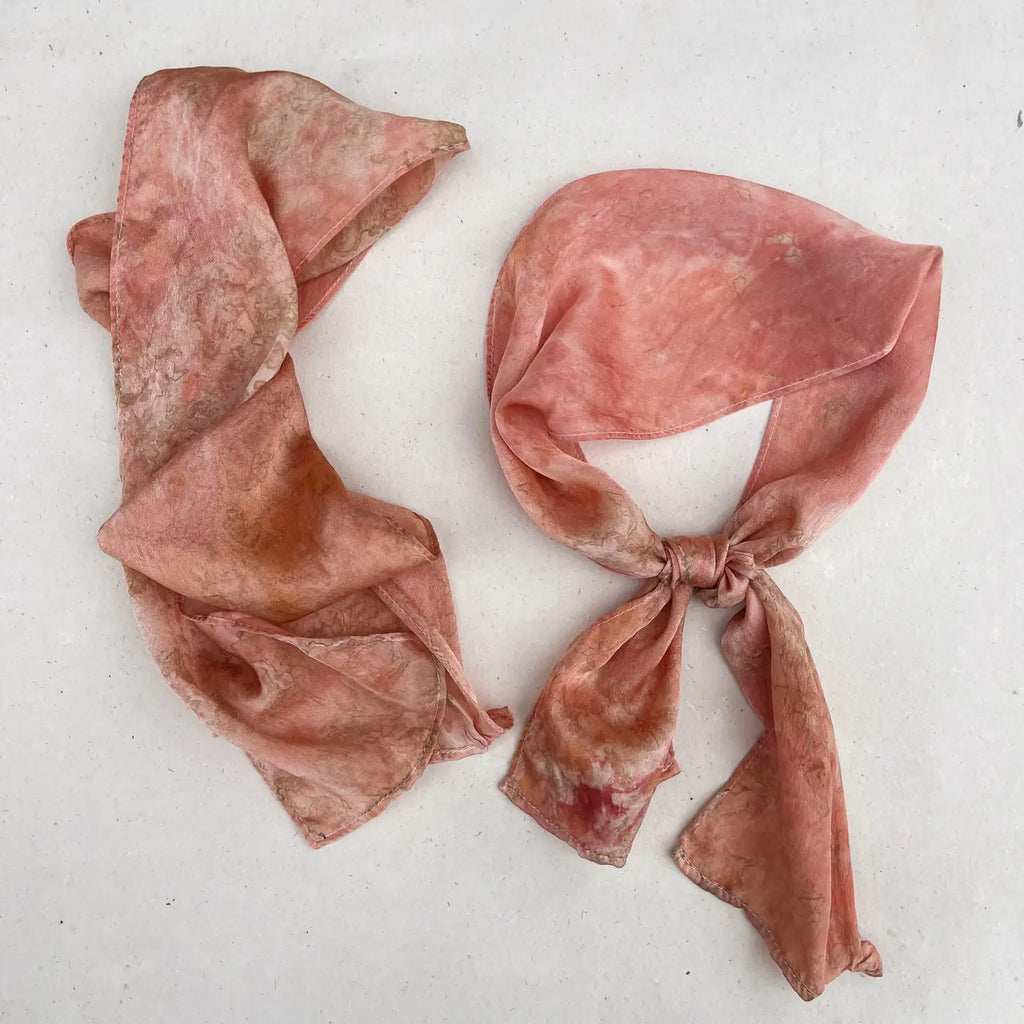Botanically Ice Dyed Silk Ribbon Scarves - Assorted Colors