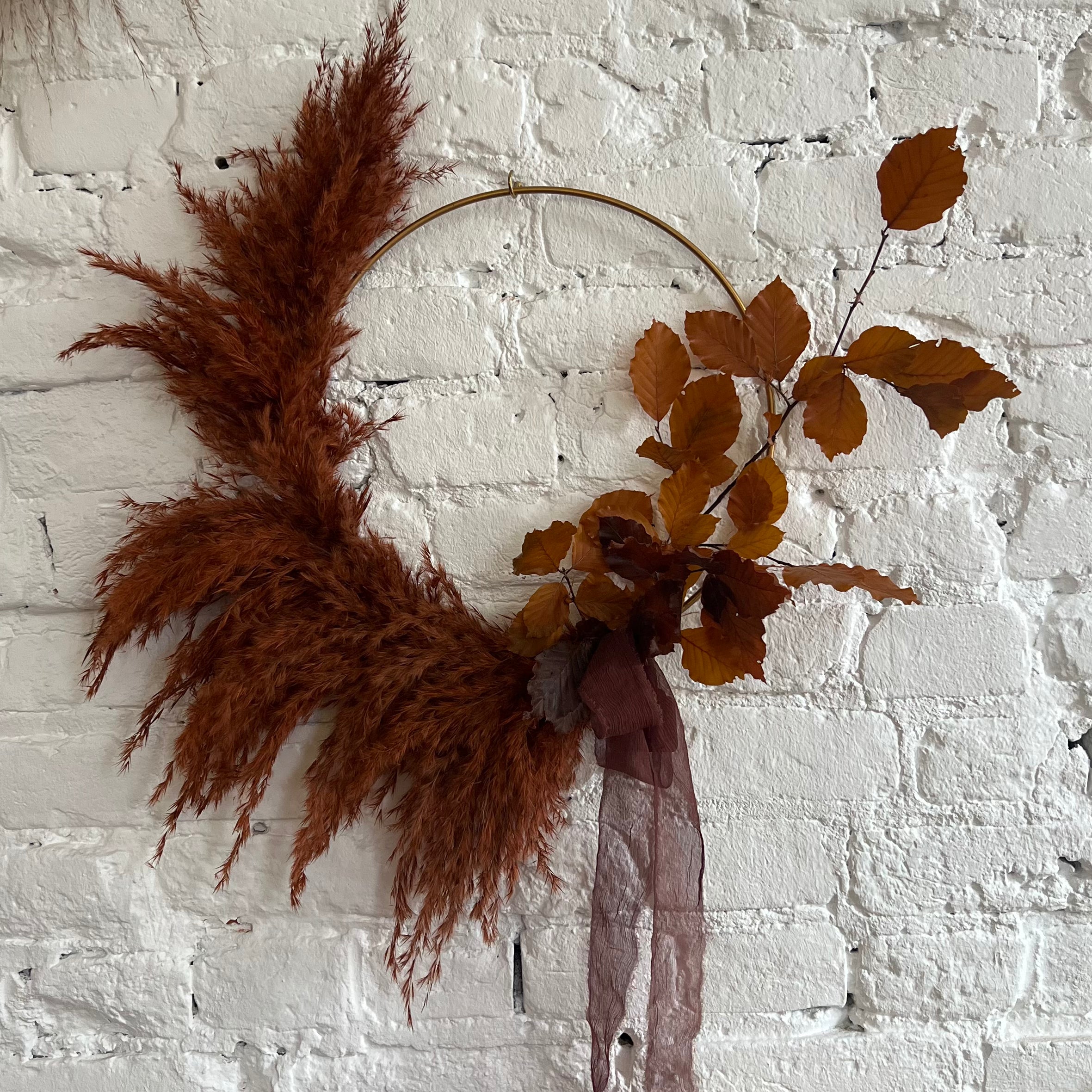 Everlasting Wreath - 12 in Gold Hoop